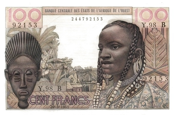 WEST AFRICAN STATES – DAHOMEY / BÉNIN 100 Francs 1961 Pick 201B