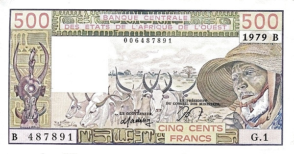 WEST AFRICAN STATES – BÉNIN 500 Francs 1979 Pick 205B