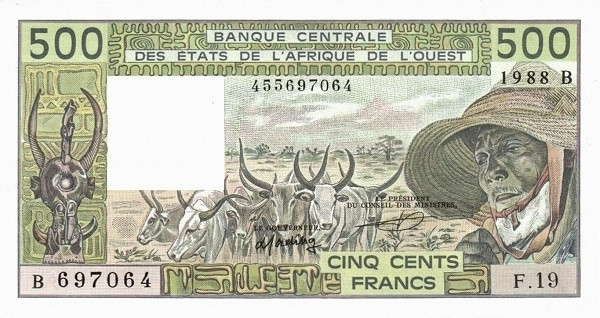 WEST AFRICAN STATES – BÉNIN 500 Francs 1979 Pick 206B
