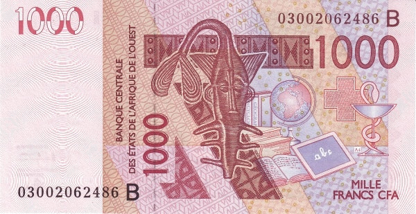 WEST AFRICAN STATES – BÉNIN 1000 Francs 2003 Pick 215B collectible banknote