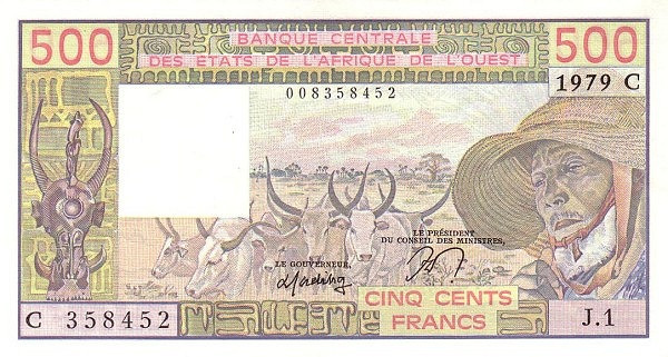 WEST AFRICAN STATES – BURKINA FASO 500 Francs 1979 Pick 305C