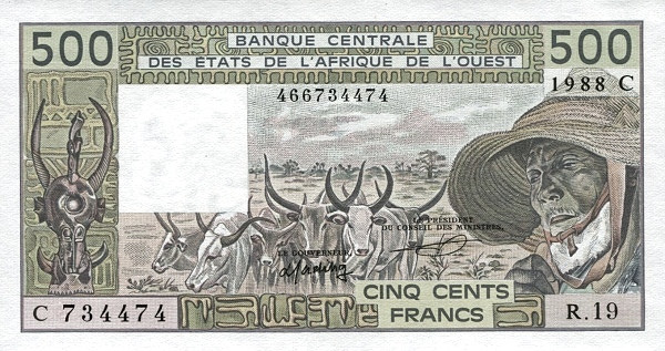 WEST AFRICAN STATES – BURKINA FASO 500 Francs 1979 Pick 306C