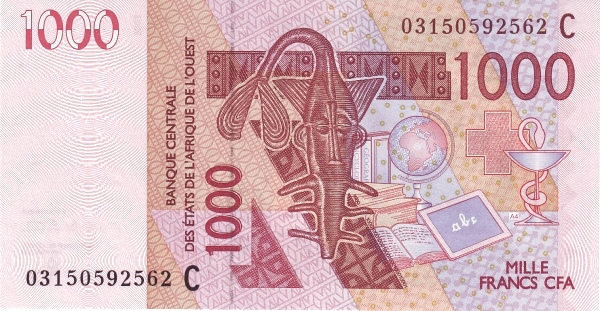 WEST AFRICAN STATES – BURKINA FASO 1000 Francs 2003 Pick 315C collectible banknote