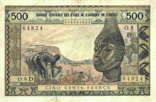 WEST AFRICAN STATES – MALI 500 Francs 1959 Pick 402D
