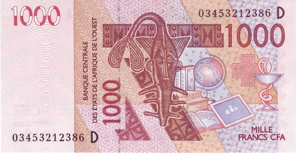 WEST AFRICAN STATES – MALI 1000 Francs 2003 Pick 415D collectible banknote