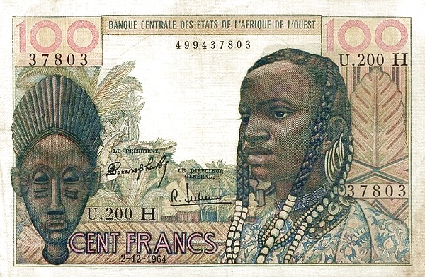 WEST AFRICAN STATES – NIGER 100 Francs 1961 Pick 601H collectible banknote