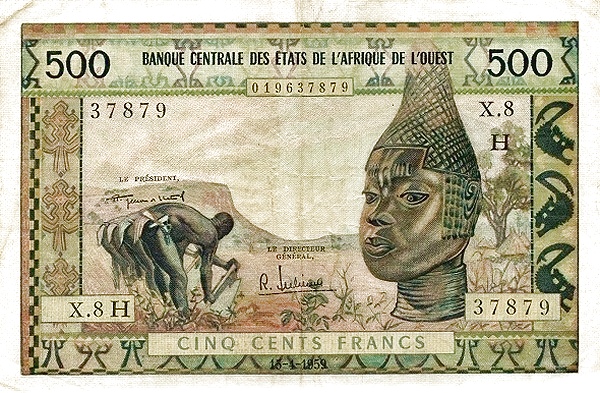 WEST AFRICAN STATES – NIGER 500 Francs 1959 Pick 602H collectible banknote