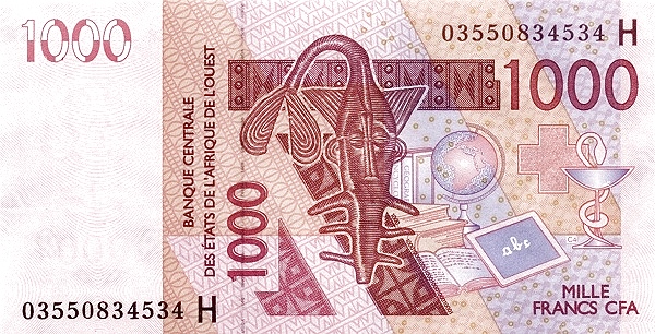 WEST AFRICAN STATES – NIGER 1000 Francs 2003 Pick 615H collectible banknote