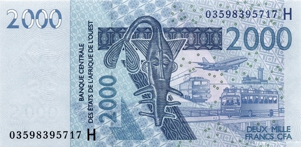 WEST AFRICAN STATES – NIGER 2000 Francs 2003 Pick 616H collectible banknote