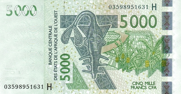WEST AFRICAN STATES – NIGER 5000 Francs 2003 Pick 617H collectible banknote