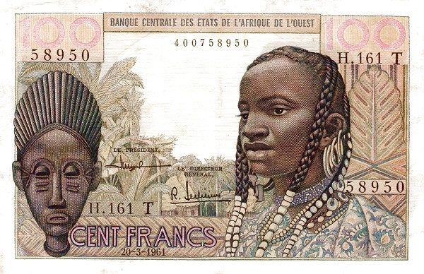 WEST AFRICAN STATES – TOGO 100 Francs 1961 Pick 801T collectible banknote