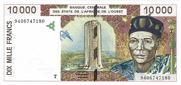 WEST AFRICAN STATES – TOGO 10000 Francs 1992 Pick 814T collectible banknote
