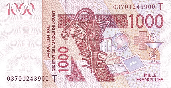 WEST AFRICAN STATES – TOGO 1000 Francs 2003 Pick 815T collectible banknote
