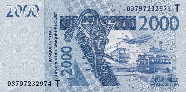 WEST AFRICAN STATES – TOGO 2000 Francs 2003 Pick 816T collectible banknote