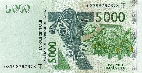WEST AFRICAN STATES – TOGO 5000 Francs 2003 Pick 817T collectible banknote
