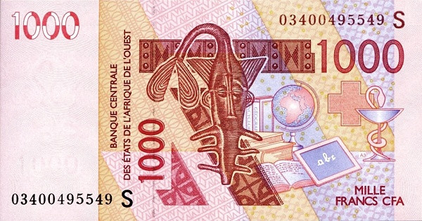 WEST AFRICAN STATES -GUINEA BISSAU 1000 Francs 2003 Pick 915S collectible banknote