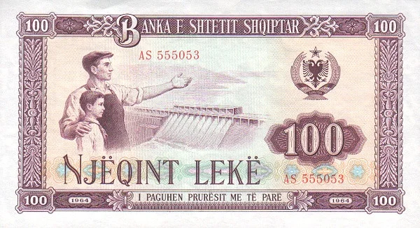 ALBANIA 100 Leke 1964 Pick 39 collectible banknote
