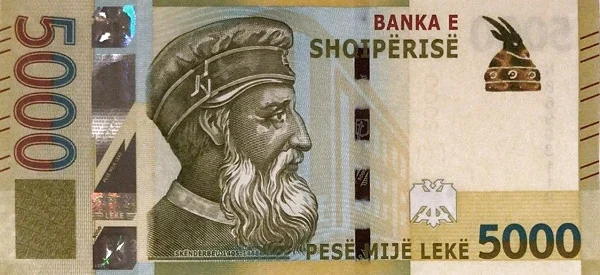 ALBANIA 5000 Leke 2017 Pick 80 collectible banknote
