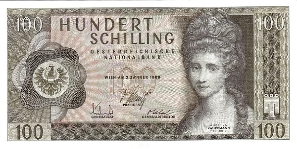 AUSTRIA 100 Schilling 1969 Pick 145 collectible banknote