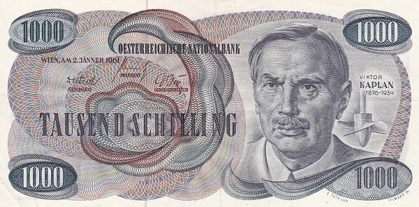 AUSTRIA 1000 Schilling 1961 Pick 140 collectible banknote