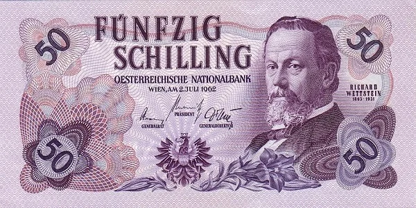 AUSTRIA 50 Schilling 1962 Pick 137 collectible banknote