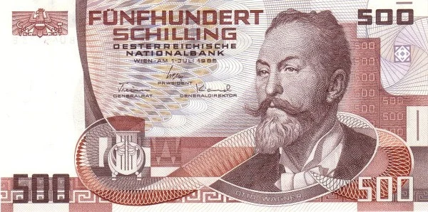AUSTRIA 500 Schilling 1985 Pick 151 collectible banknote