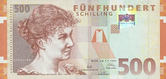AUSTRIA 500 Schilling 1997 Pick 154 collectible banknote