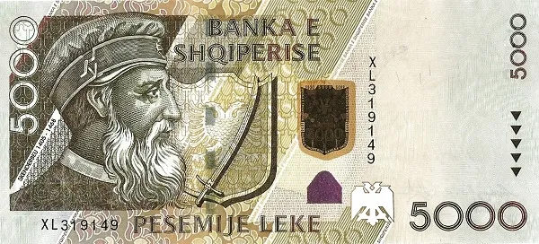 ALBANIA 5000 Leke 2013 Pick 75b collectible banknote